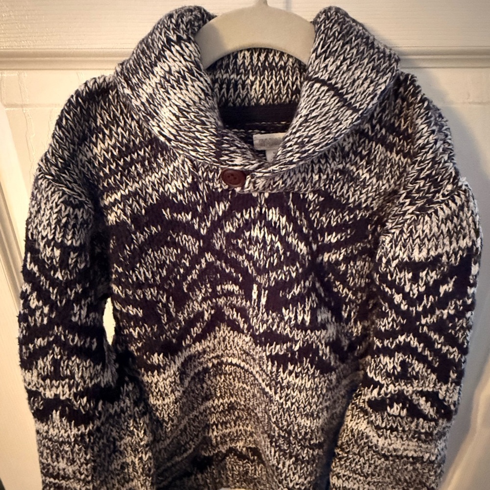 Gymboree Black and White Knit Cowl Sweater